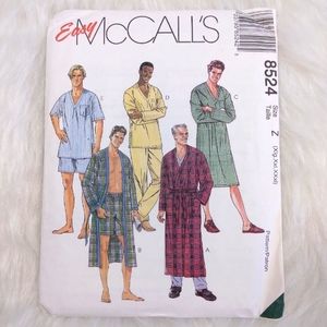 McCall's 8524 Men's Sleepwear Size XL-XXL-XXXL